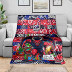 Demons Football Merry Christmas Blanket Indigenous Australian Art