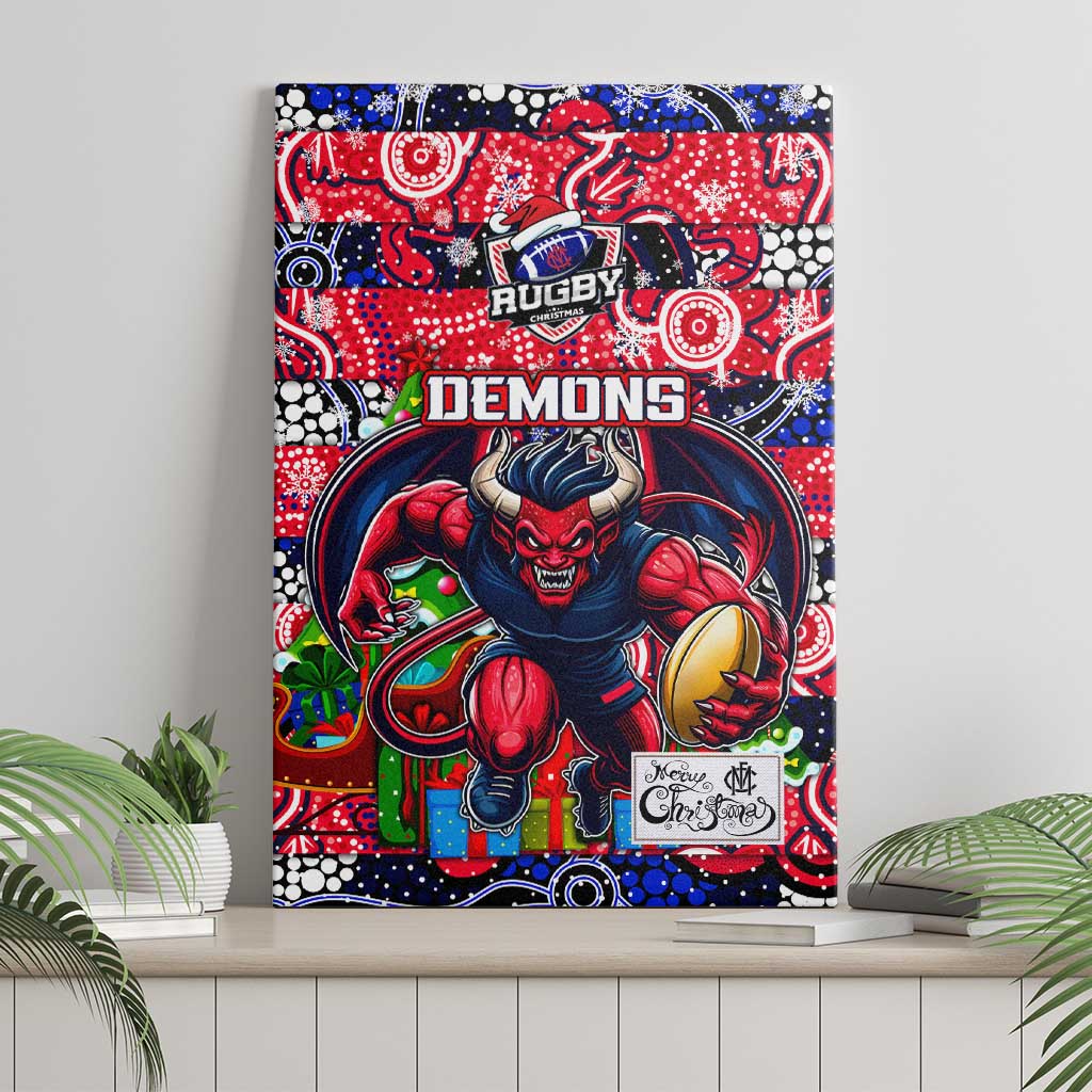 Demons Football Merry Christmas Canvas Wall Art Indigenous Australian Art