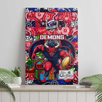 Demons Football Merry Christmas Canvas Wall Art Indigenous Australian Art