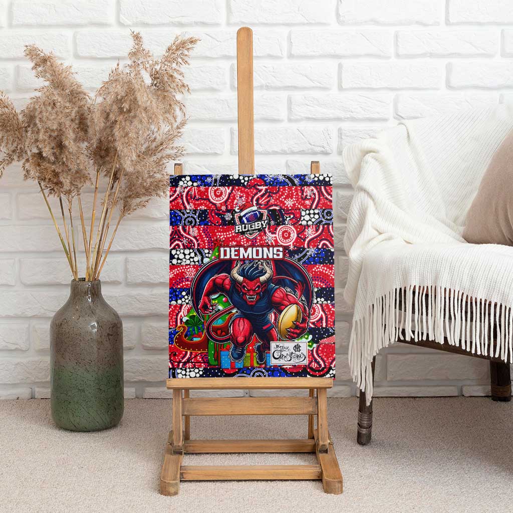 Demons Football Merry Christmas Canvas Wall Art Indigenous Australian Art