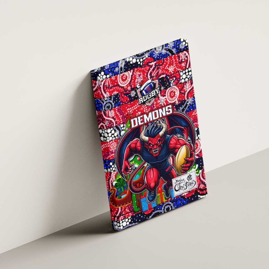 Demons Football Merry Christmas Canvas Wall Art Indigenous Australian Art