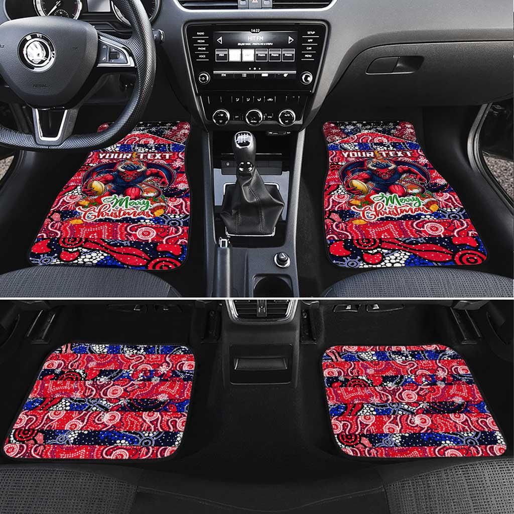 Demons Football Merry Christmas Car Mats Indigenous Australian Art