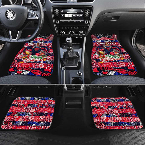 Demons Football Merry Christmas Car Mats Indigenous Australian Art