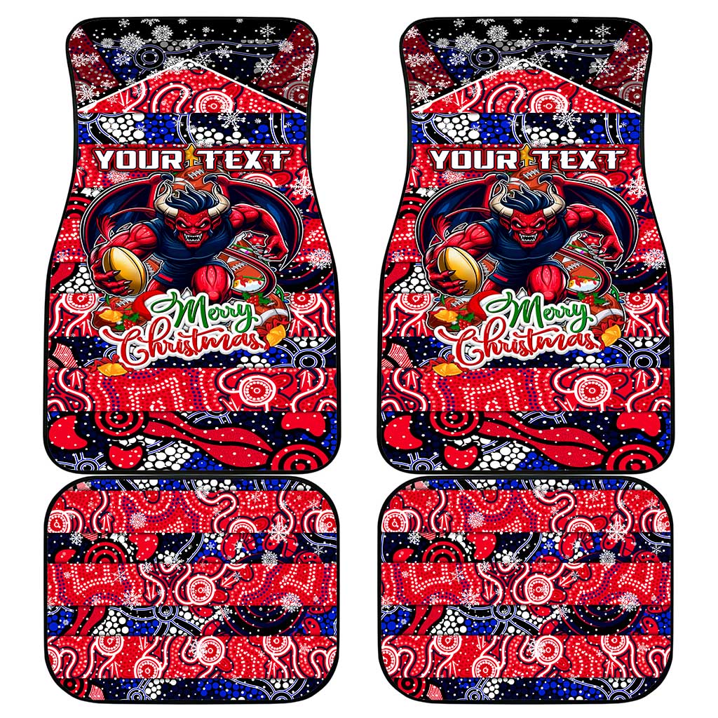 Demons Football Merry Christmas Car Mats Indigenous Australian Art