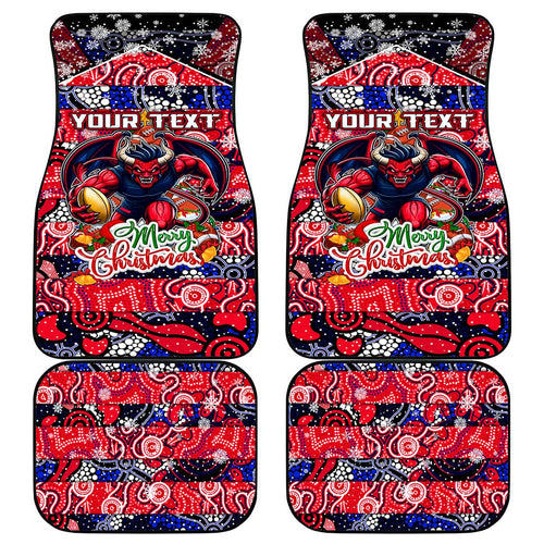 Demons Football Merry Christmas Car Mats Indigenous Australian Art