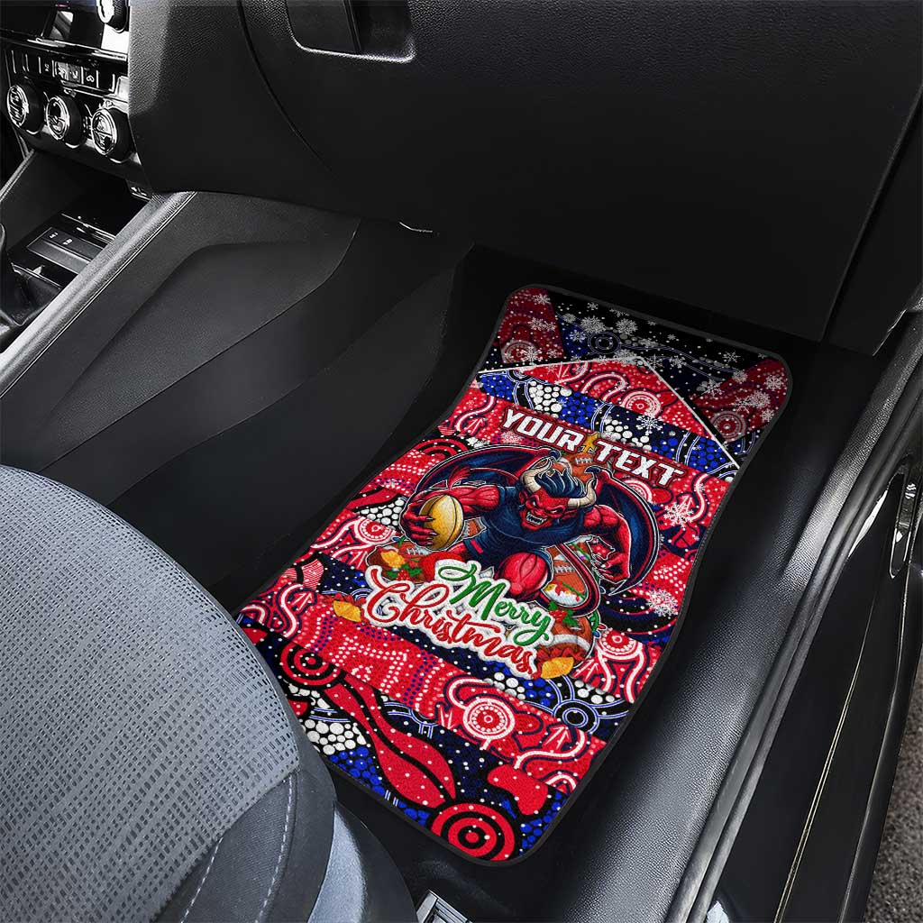 Demons Football Merry Christmas Car Mats Indigenous Australian Art