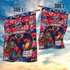 Demons Football Merry Christmas Garden Flag Indigenous Australian Art