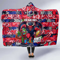 Demons Football Merry Christmas Hooded Blanket Indigenous Australian Art