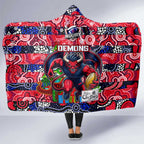 Demons Football Merry Christmas Hooded Blanket Indigenous Australian Art