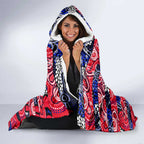 Demons Football Merry Christmas Hooded Blanket Indigenous Australian Art
