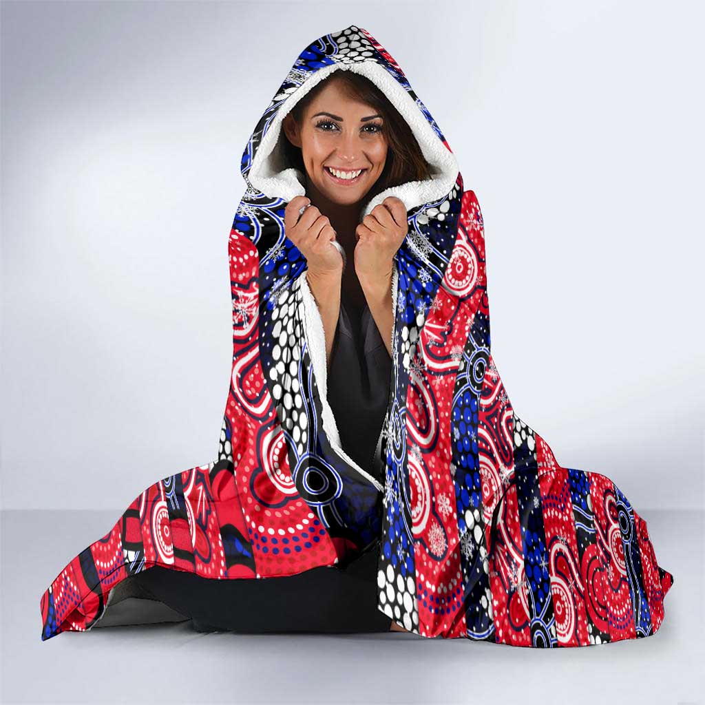 Demons Football Merry Christmas Hooded Blanket Indigenous Australian Art