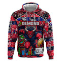 Custom Demons Rugby Merry Christmas Hoodie Indigenous Australian Art
