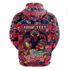 Custom Demons Rugby Merry Christmas Hoodie Indigenous Australian Art