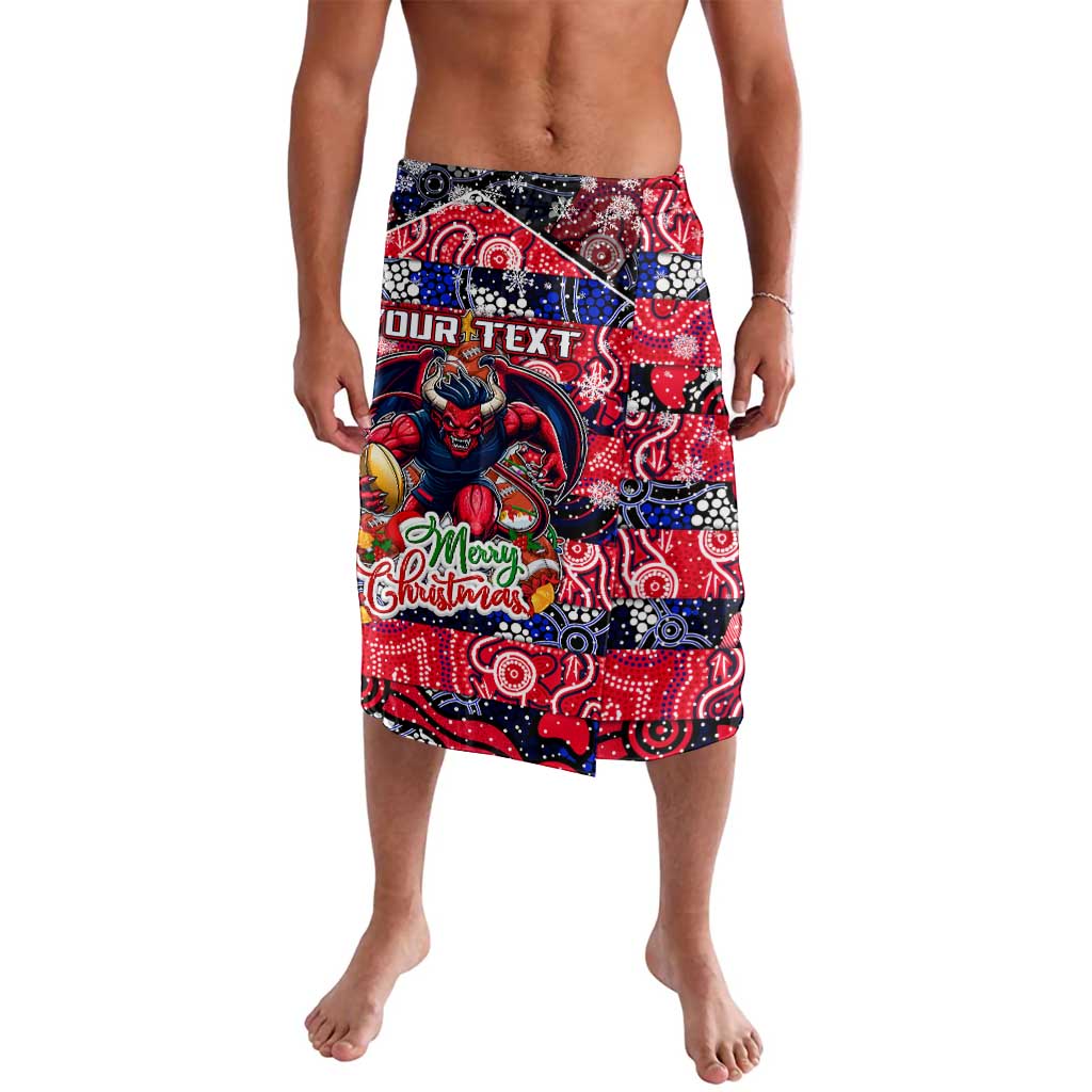 Custom Demons Rugby Merry Christmas Lavalava Indigenous Australian Art