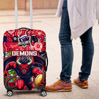 Demons Football Merry Christmas Luggage Cover Indigenous Australian Art