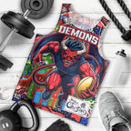 Custom Demons Rugby Merry Christmas Men Tank Top Indigenous Australian Art
