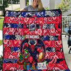 Demons Football Merry Christmas Quilt Indigenous Australian Art