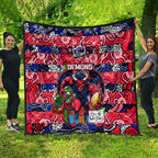 Demons Football Merry Christmas Quilt Indigenous Australian Art