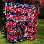Demons Football Merry Christmas Quilt Indigenous Australian Art