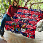 Demons Football Merry Christmas Quilt Indigenous Australian Art
