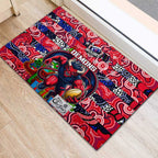 Demons Football Merry Christmas Rubber Doormat Indigenous Australian Art