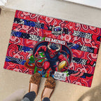 Demons Football Merry Christmas Rubber Doormat Indigenous Australian Art