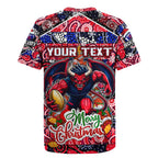 Custom Demons Rugby Merry Christmas Rugby Jersey Indigenous Australian Art