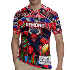 Custom Demons Rugby Merry Christmas Rugby Jersey Indigenous Australian Art