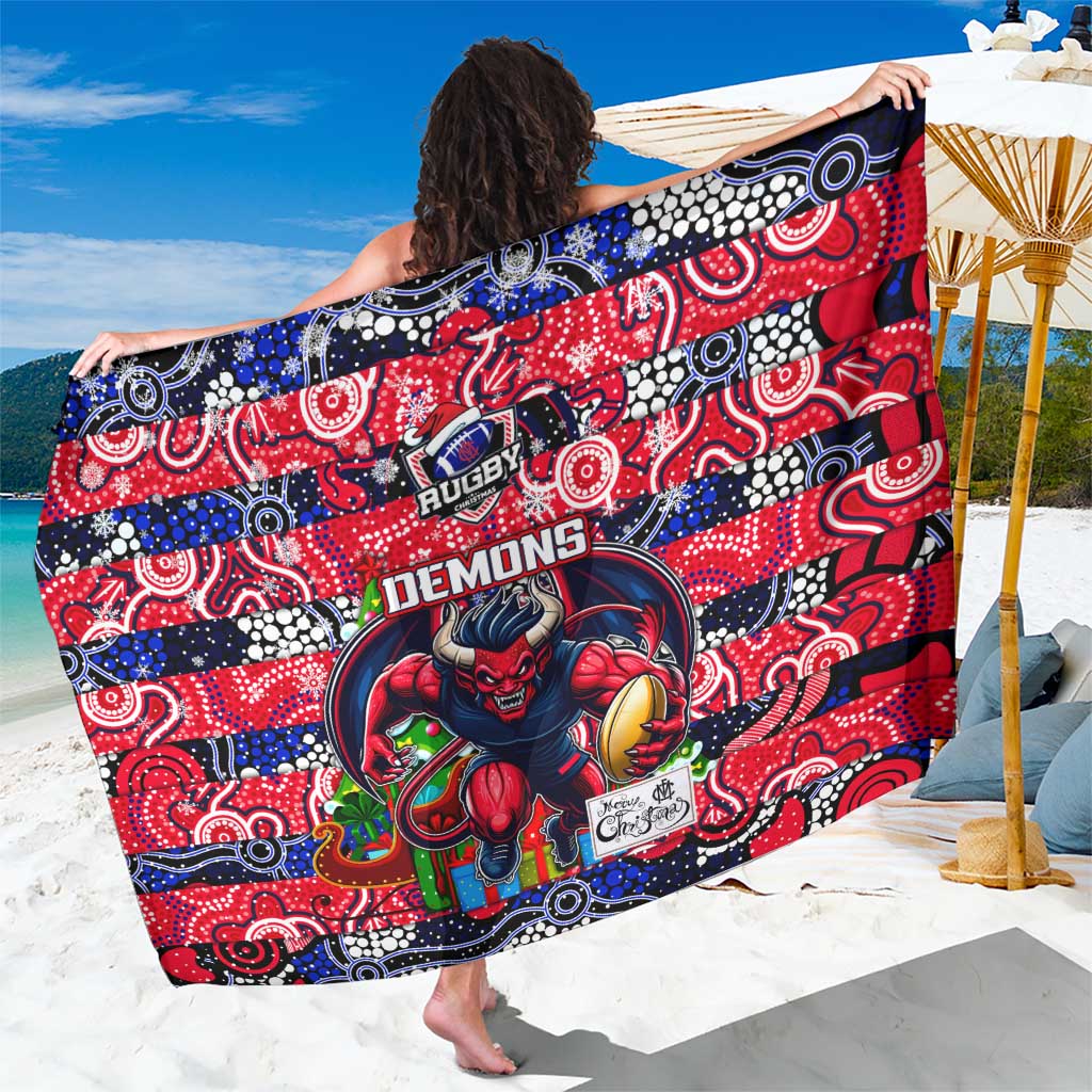 Demons Football Merry Christmas Sarong Indigenous Australian Art