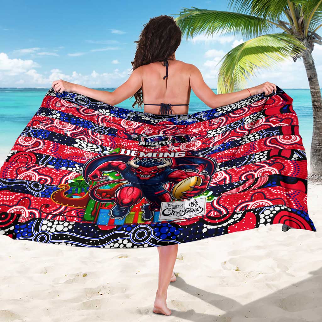 Demons Football Merry Christmas Sarong Indigenous Australian Art