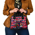 Demons Football Merry Christmas Shoulder Handbag Indigenous Australian Art