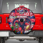 Demons Football Merry Christmas Spare Tire Cover Indigenous Australian Art