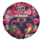 Demons Football Merry Christmas Spare Tire Cover Indigenous Australian Art