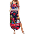 Custom Demons Rugby Merry Christmas Summer Maxi Dress Indigenous Australian Art