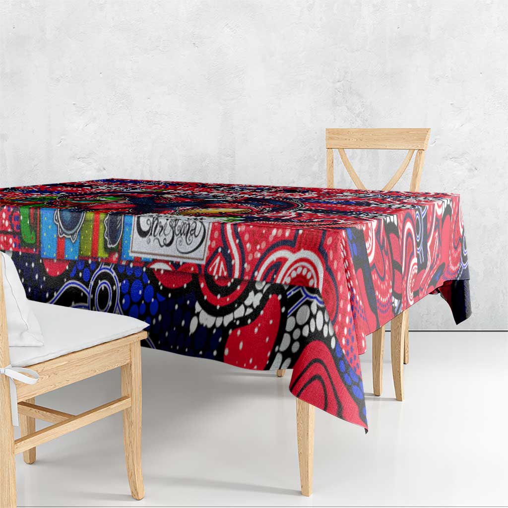 Demons Football Merry Christmas Tablecloth Indigenous Australian Art