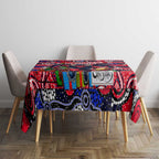 Demons Football Merry Christmas Tablecloth Indigenous Australian Art