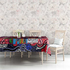 Demons Football Merry Christmas Tablecloth Indigenous Australian Art