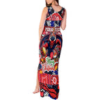 Custom Demons Rugby Merry Christmas Tank Maxi Dress Indigenous Australian Art