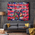 Demons Football Merry Christmas Tapestry Indigenous Australian Art