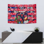 Demons Football Merry Christmas Tapestry Indigenous Australian Art