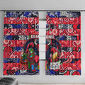 Demons Football Merry Christmas Window Curtain Indigenous Australian Art