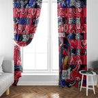 Demons Football Merry Christmas Window Curtain Indigenous Australian Art