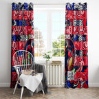 Demons Football Merry Christmas Window Curtain Indigenous Australian Art