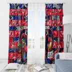Demons Football Merry Christmas Window Curtain Indigenous Australian Art
