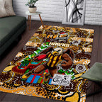 Hawks Football Merry Christmas Area Rug Indigenous Australian Art