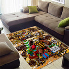 Hawks Football Merry Christmas Area Rug Indigenous Australian Art