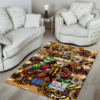 Hawks Football Merry Christmas Area Rug Indigenous Australian Art