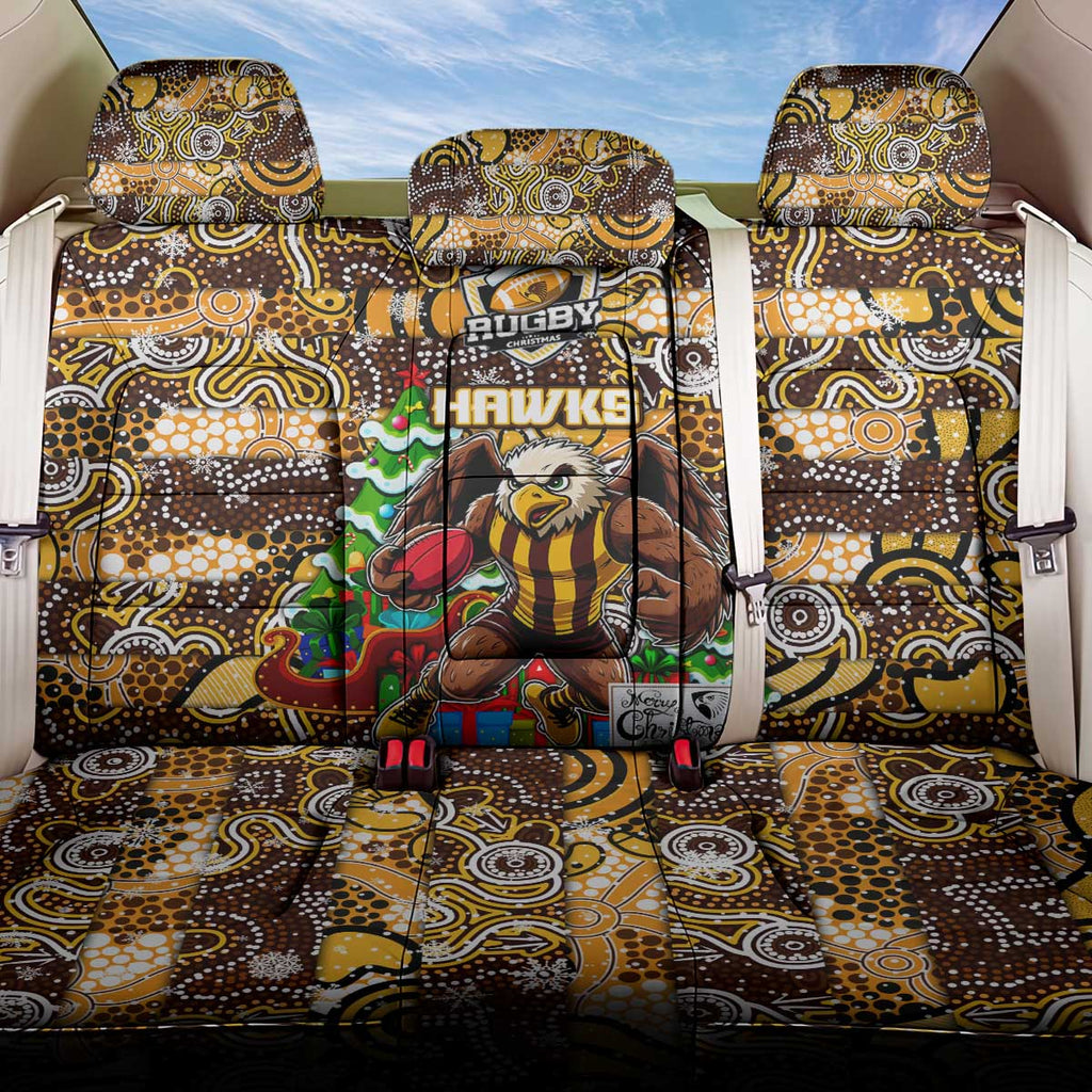 Hawks Football Merry Christmas Back Car Seat Cover Indigenous Australian Art