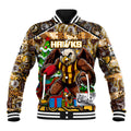 Custom Hawks Rugby Merry Christmas Baseball Jacket Indigenous Australian Art