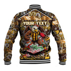 Custom Hawks Rugby Merry Christmas Baseball Jacket Indigenous Australian Art